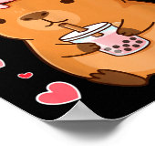 Poster Mignons Kawaii Axolotl Capybara Bubble Tea Garçons (Coin)