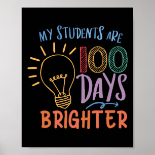 Poster Mignons Mes élèves sont 100 jours plus brillants p