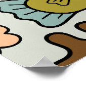 Poster Mignons monstres de dessin : Arrière - plan sans c (Coin)