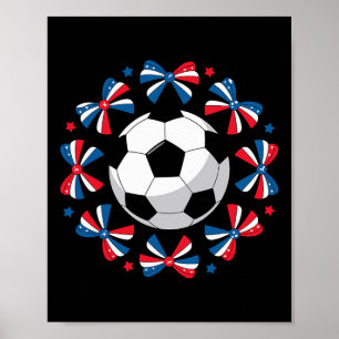 Poster Mignons noeuds de football coquette journée de jeu