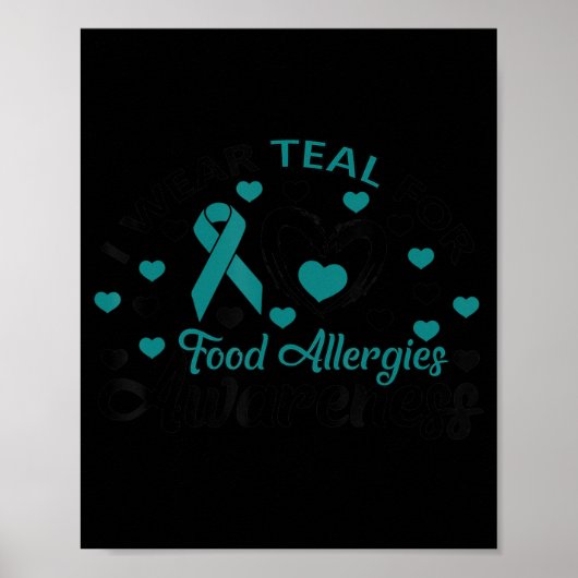 Poster Migre I Turquoise Pour Les Allergies Alimentaires (Devant)