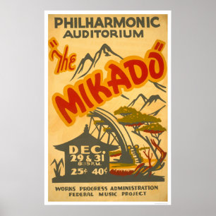 Poster Mikado Philarmonic 1938 WPA