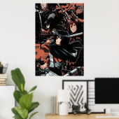 Poster Mikasa Ackerman Attaque Sur Titan (Bureau à domicile)