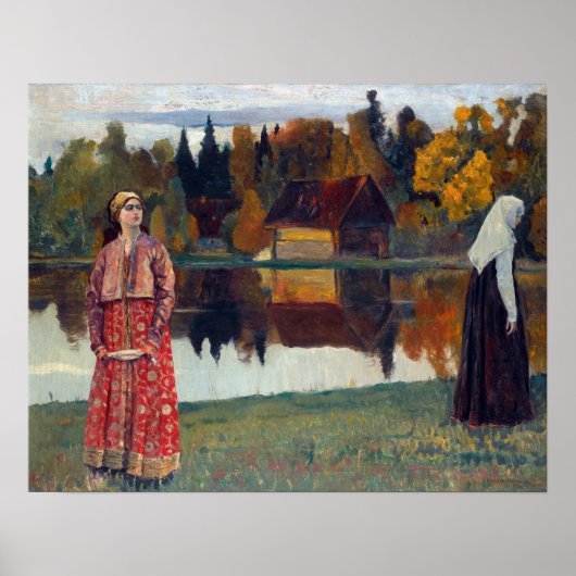 Poster Mikhail Vasilievich Nesterov Au bord du lac (Devant)