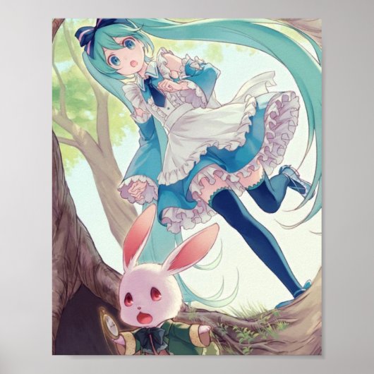 Poster Miku au pays des merveilles (Devant)