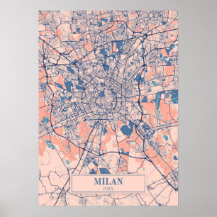 Poster Milan - Italie Breezy City Carte