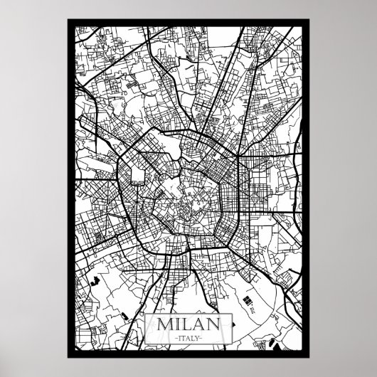 Poster Milan Italy Map (Devant)
