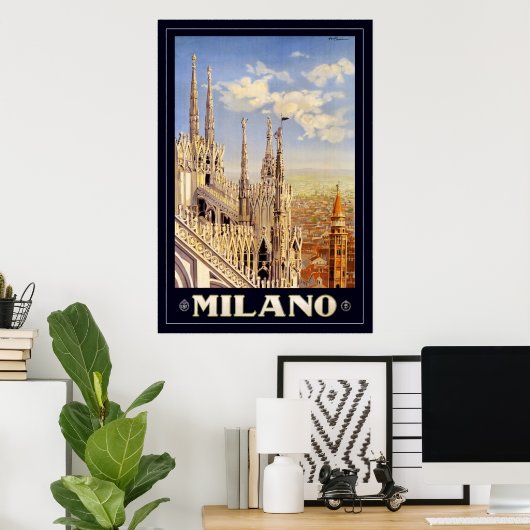 Poster Milano (avec frontière) (Bureau à domicile)