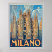 Poster Milano, Italie Retro (Devant)
