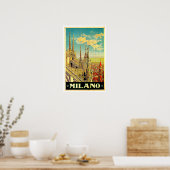 Poster Milano / Milan Italie Cityscape Vintage (Cuisine)