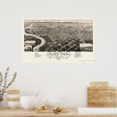 Poster Miles City, MT Carte panoramique - 1883 (Cuisine)
