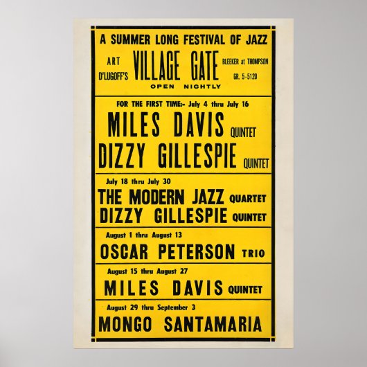 Poster Miles Davis - Dizzy Gillespie - Mongo Santamaria (Devant)