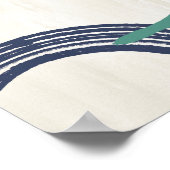 Poster Milieu du siècle moderne Poster-Mint Bleu Abstrait (Coin)