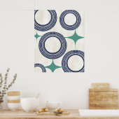 Poster Milieu du siècle moderne Poster-Mint Bleu Abstrait (Cuisine)