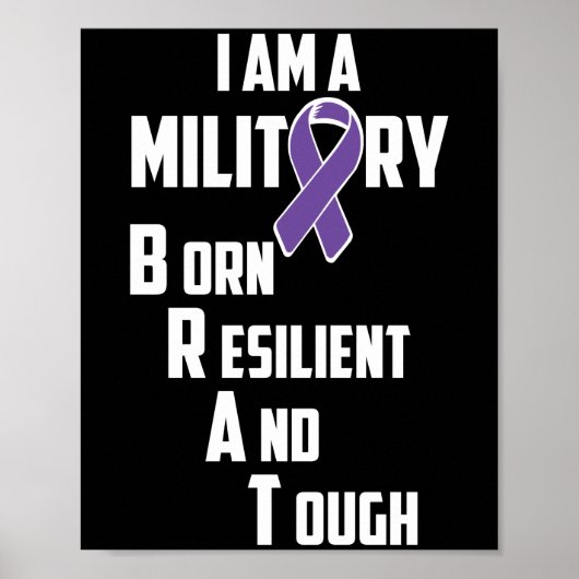 Poster Militaire Mois Enfant Purple Up Fierté Brave Brat (Devant)