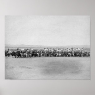 Poster Militaires avec 70 scouts d'Indien de Lakota