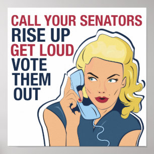 Poster Militante politique féministe démocrate électrice