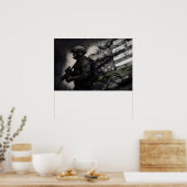 Poster Military Green Line Tribute Smoke American Flag (Cuisine)