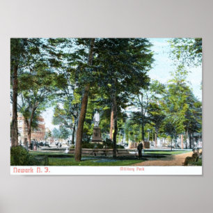 Poster Military Park, Newark, NJ 1908 Vintage