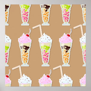 Poster Milk Shake Fun Design sur Tan