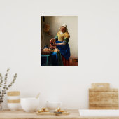 Poster Milkmaid Kitchen Maid par Johannes Vermeer (Cuisine)