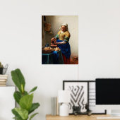 Poster Milkmaid Kitchen Maid par Johannes Vermeer (Bureau à domicile)