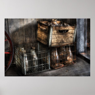 Poster Milkman - Bouteilles en boîtes