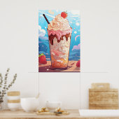 Poster Milkshake à la crème glacée (Cuisine)