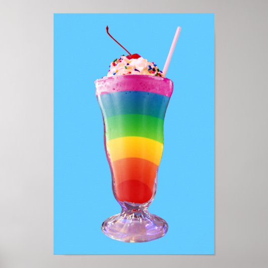 Poster Milkshake arc-en-ciel (Devant)