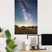 Poster Milky Way Over Desert Mountains Night Sky Art (Bureau à domicile)
