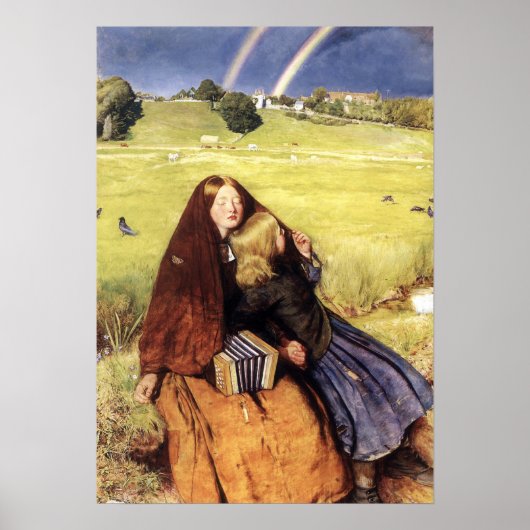 Poster Millais - L'Aveugle 1856 (Devant)