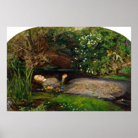Poster Millais - Ophélie (Devant)
