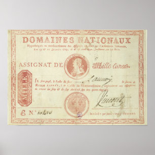 Poster Mille billets de banque de livre avec Louis XVI