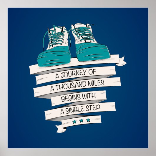 Poster mille milles commence par une seule étape (Devant)