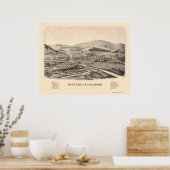 Poster Millers Falls, MA Carte panoramique - 1889 (Cuisine)