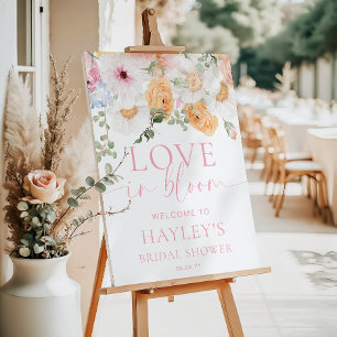 Poster Millie Floral Love In Bloom Mariage Shower de bien