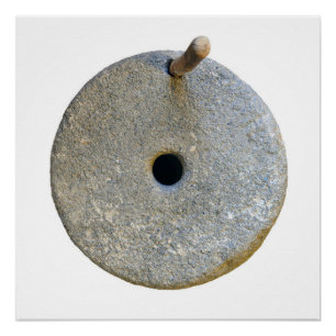 Poster millstone flour wheat cereal grin