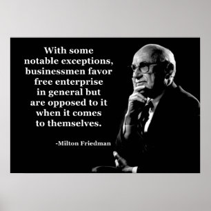 Poster Milton Friedman Crony Capitalism