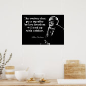 Poster Milton Friedman Equality Freedom Citation (Cuisine)