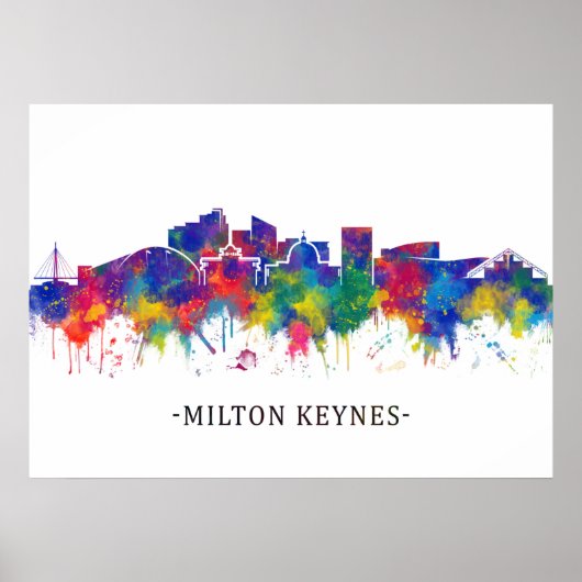 Poster Milton Keynes England Skyline (Devant)