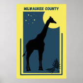 Poster Milwaukee Comté Zoo Wisconsin Vintage Giraffe (Devant)