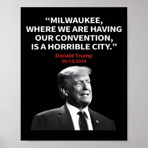 Poster Milwaukee Horrible Président de la ville Trump Sar