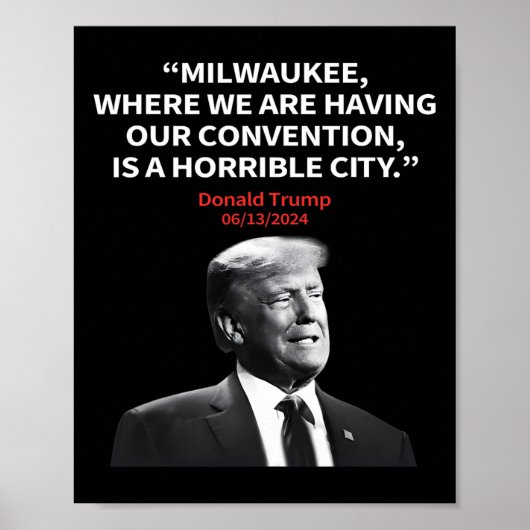 Poster Milwaukee Horrible Président de la ville Trump Sar (Devant)
