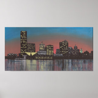 Poster Milwaukee Skyline Painting Print