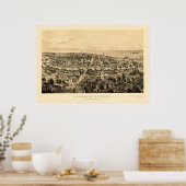 Poster Milwaukee, WI Carte panoramique - 1854 (Cuisine)