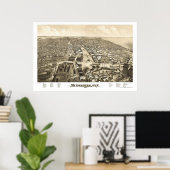 Poster Milwaukee, WI Carte panoramique - 1879 (Bureau à domicile)