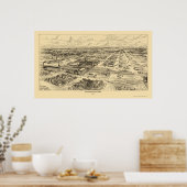 Poster Milwaukee, WI Carte panoramique - 1906 (Cuisine)