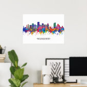 Poster Milwaukee Wisconsin Skyline (Bureau à domicile)