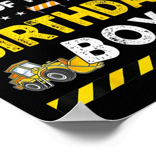 Poster Mima De L'Anniversaire Boy Construction Ouvrier Na (Coin)