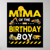 Poster Mima De L'Anniversaire Boy Construction Ouvrier Na (Devant)